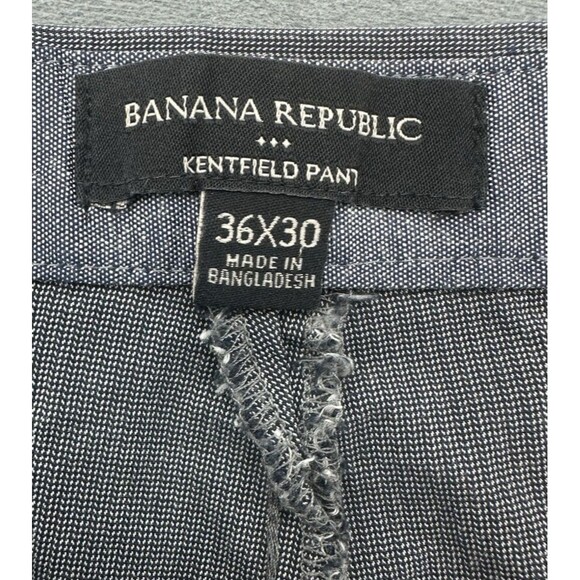 Banana Republic Kentfield Pants Chino Men's 36x30 Gray Herringbone Cotton Casual - Picture 4 of 13